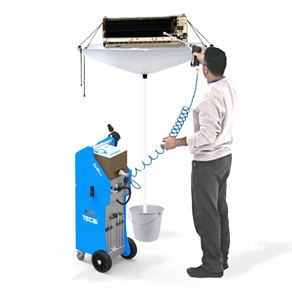 Portable HVAC coil cleaning system